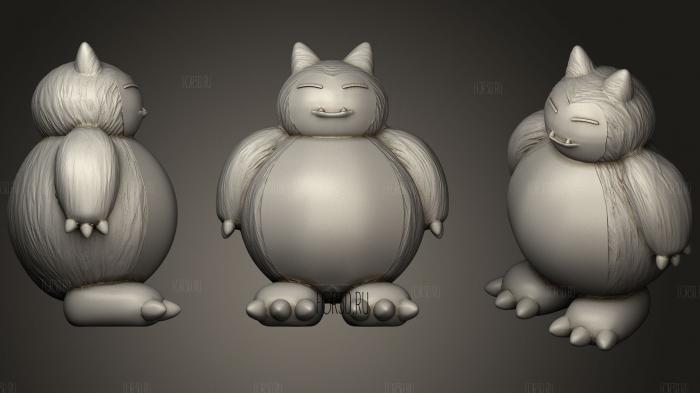 Textured Snorlax 3d stl for CNC